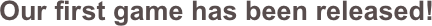 Our first game has been released!